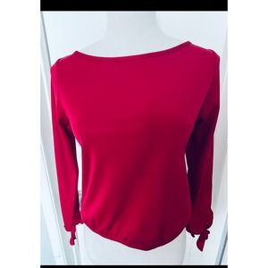 Australian brand Worship split sleeve 90s red blouse Sz S